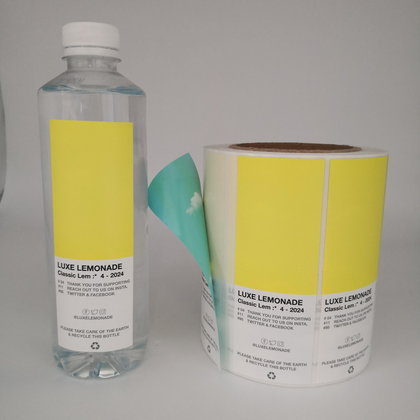 不干胶面印刷双面印刷饮料瓶标签不干胶